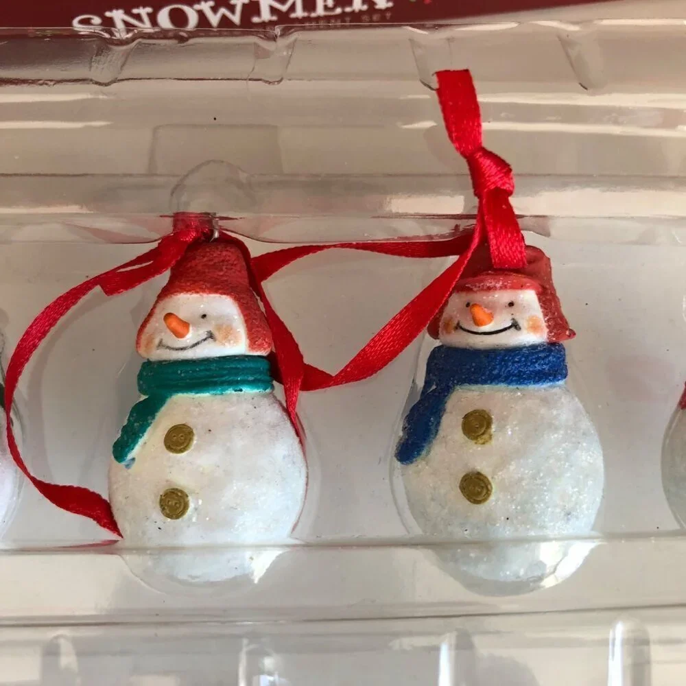 Hallmark Christmas Ornament Let‎ It Snowman Minature Set 5 Lot Christmas